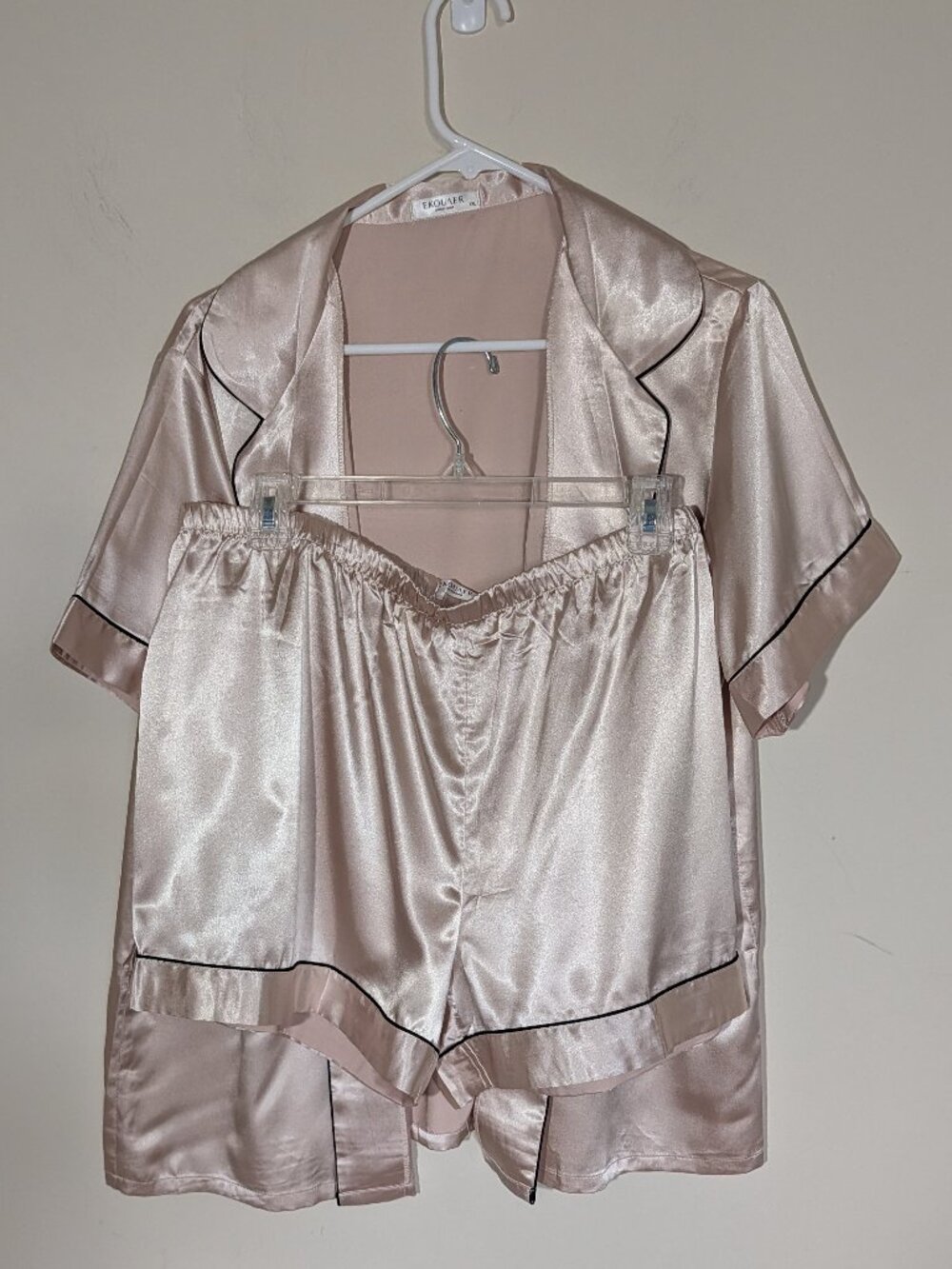 Ekouaer Short Sleeve Pajamas 2 Piece Set Blush Pink Size XXL